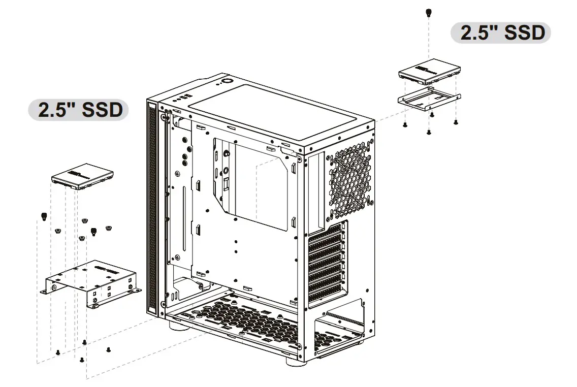 Thermaltake H100TG Mid Tower Case - HDD Installation1