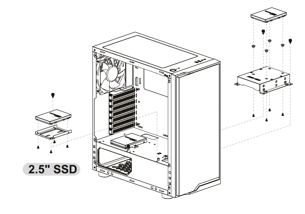 Thermaltake H100TG Mid Tower Case - HDD Installation2