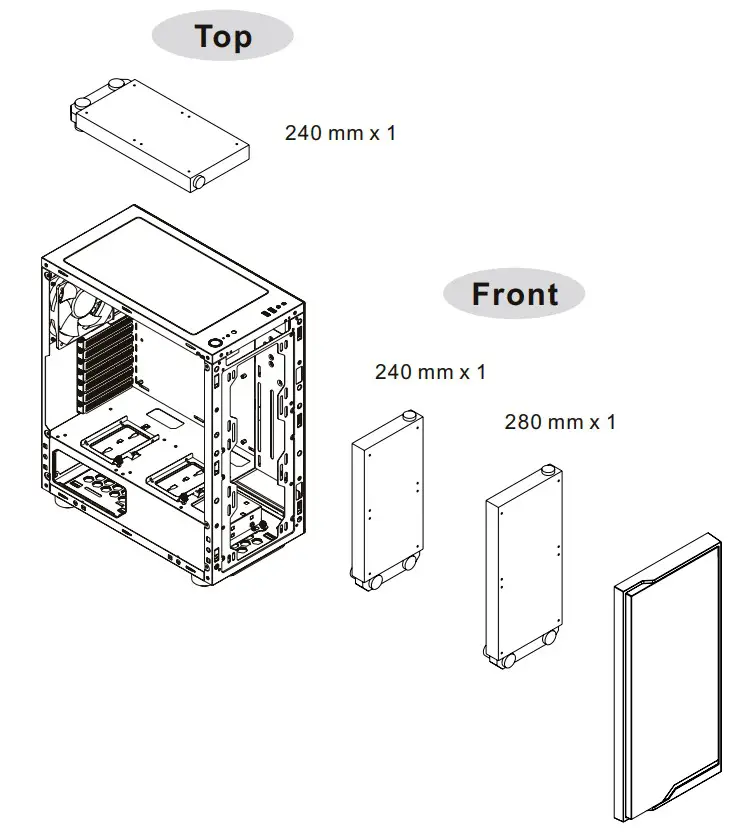 Thermaltake H100TG Mid Tower Case - Radiator Installation