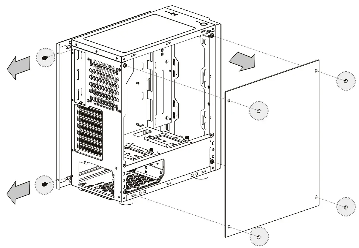 Thermaltake H100TG Mid Tower Case - Side Panel
