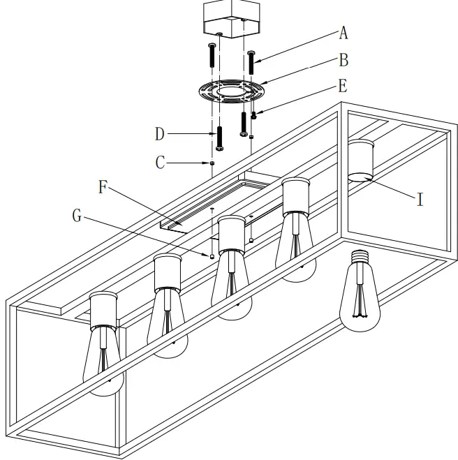GOLDEN LIGHTING 2072-FM41 41 Inch Wesson Flush Mount-FIG4