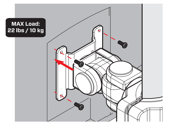 Clinton Electronics CE-1290W-1 Clamp-On 3-Axis Pole Mount - attach monitor