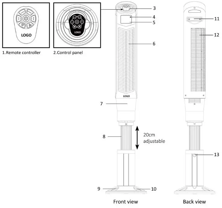 FREE-VILLAGE-5348-Remote-Tower-Fan-fig- (2)