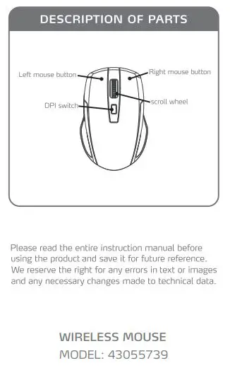 Kmart RF-2180 Wireless Mouse 10m 60 g fig1