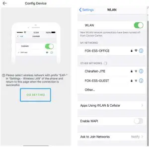 FoxESS WiFi Stick 2.0 Intelligent Enabled Device - Setting 1