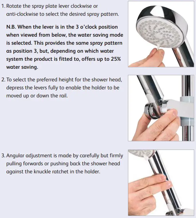 AQUALISA VSQ.A2.BV.DVFW.20 Visage Digital Concealed with Adjustable Height or Fixed Head Installation Guide - Adjustable Head User Guide