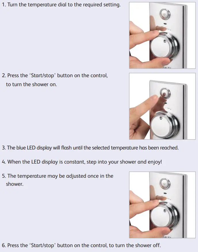 AQUALISA VSQ.A2.BV.DVFW.20 Visage Digital Concealed with Adjustable Height or Fixed Head Installation Guide - Shower Control User Guide 1