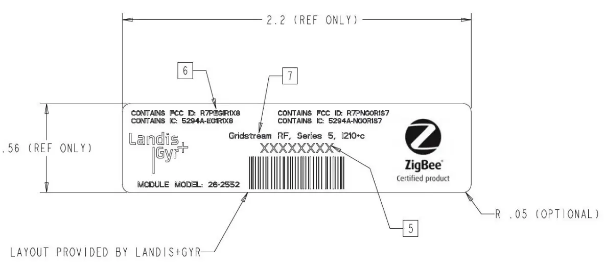 Aclara I-210+c Smart Electricity Meter - meter label