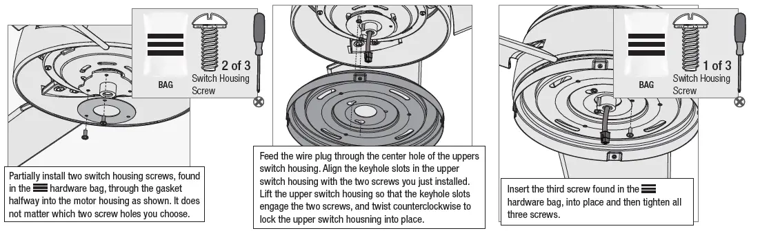 Installing the Switch Housing and Cap