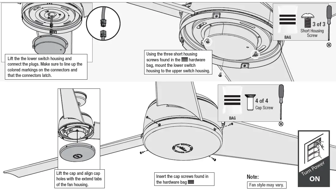 Installing the Switch Housing and Cap