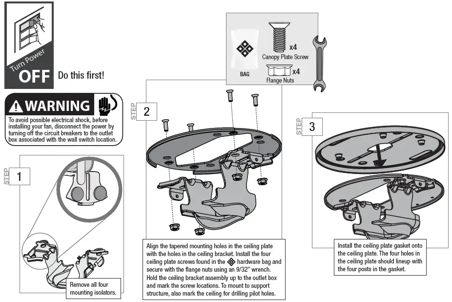 Preparing the Ceiling Bracket