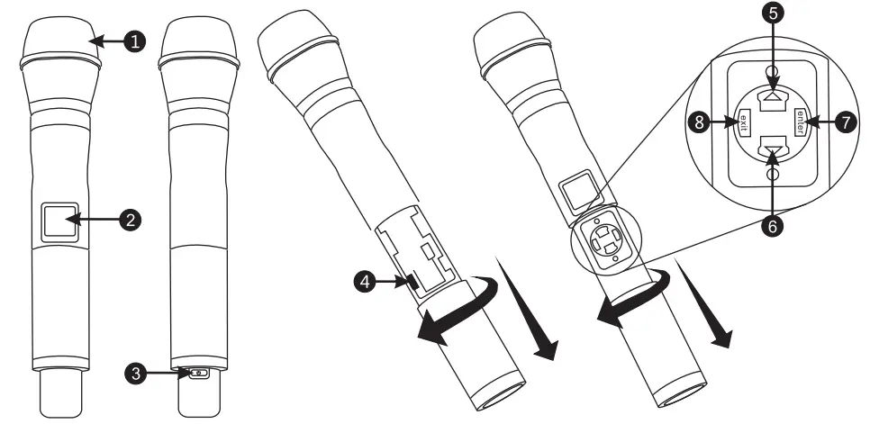 Enping Lane Electronic Technology LR 874DR Professional Wireless Microphone System - handhold