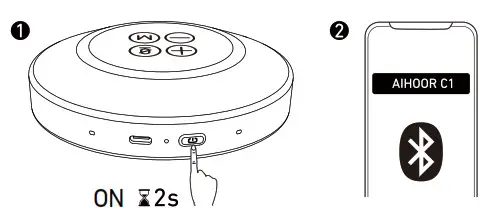 AIHOOR C1 Bluetooth Speakerphone- h pairing mode