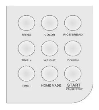 zokop BM8205 Bread Maker - CONTROL PANEL