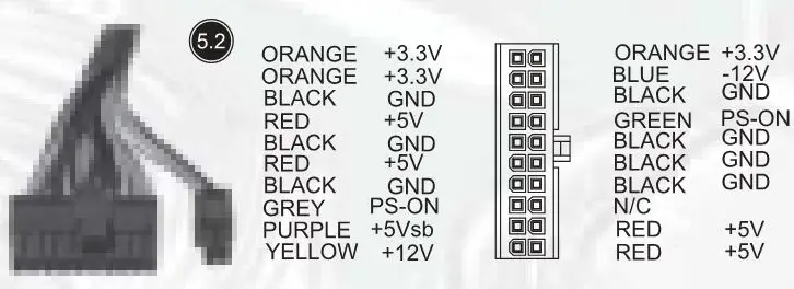 SILVER STONE Power Supply - ATX 20-pin motherboard power connector