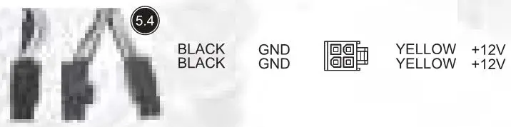 SILVER STONE Power Supply - ATX 4-pin CPU +12V power connector