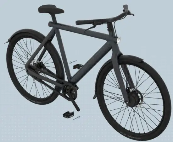 VANMOOF S3 Electric Bike - Attach the pedals 4