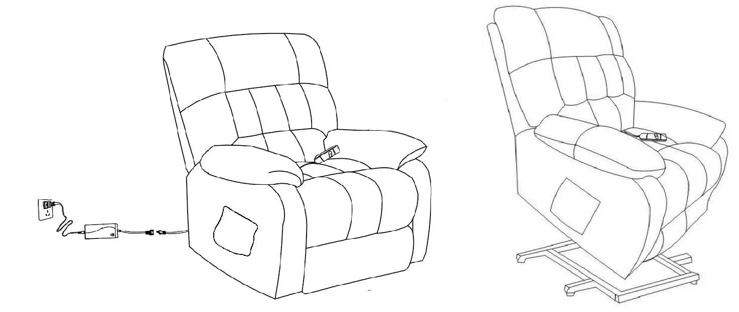 KINWELL W0504D001-C489 Chennille Remote Control Power Lift Heated Massage fig 9