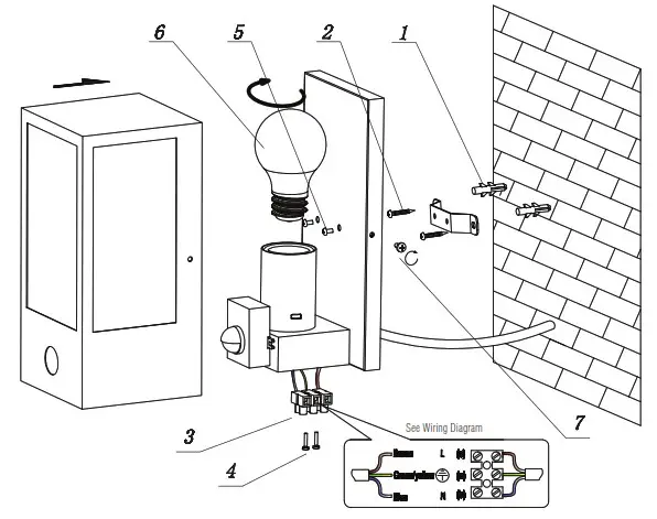 saxby 94348 Breton PIR Wall Light - Installation