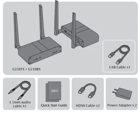 Tevii Technology G230 Wireless HDMI Extender -