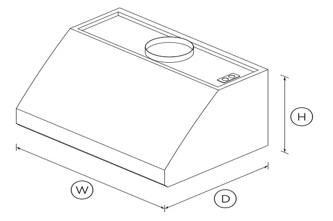 FISHER PAYKEL HCB36-6-N Wall Range Hood - Figure 1