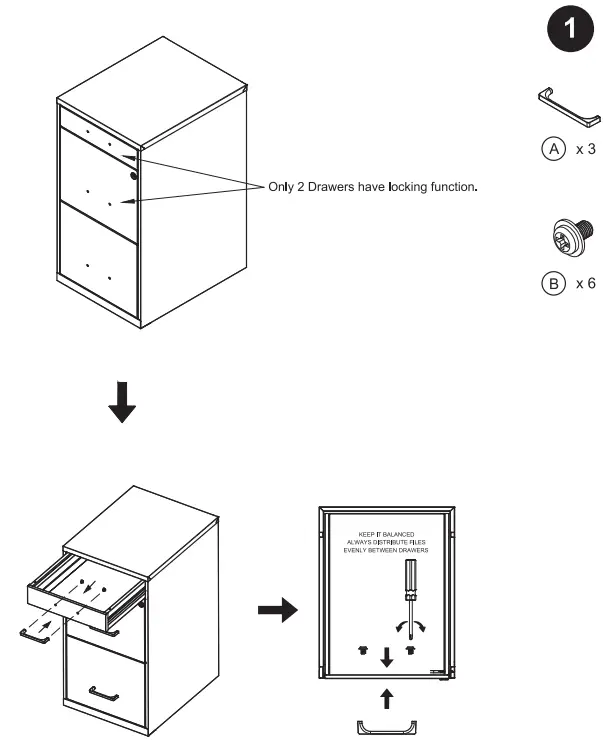 Staples ST52154 3 Drawer Light Duty Vertical File Cabinet - vertical file