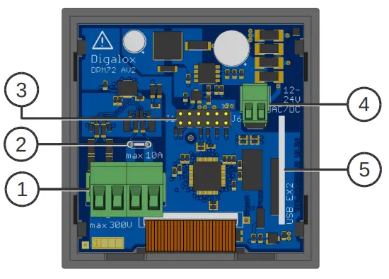 TDE Instruments Digalox® DPM72 AV2 digital panel meter - fig