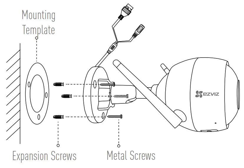 EZVIZ C3WN Outdoor 1080P WiFi Security Camera - screwscable