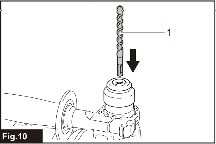 Installing or removing drill bit