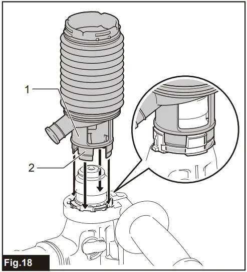 Install the dust cup set