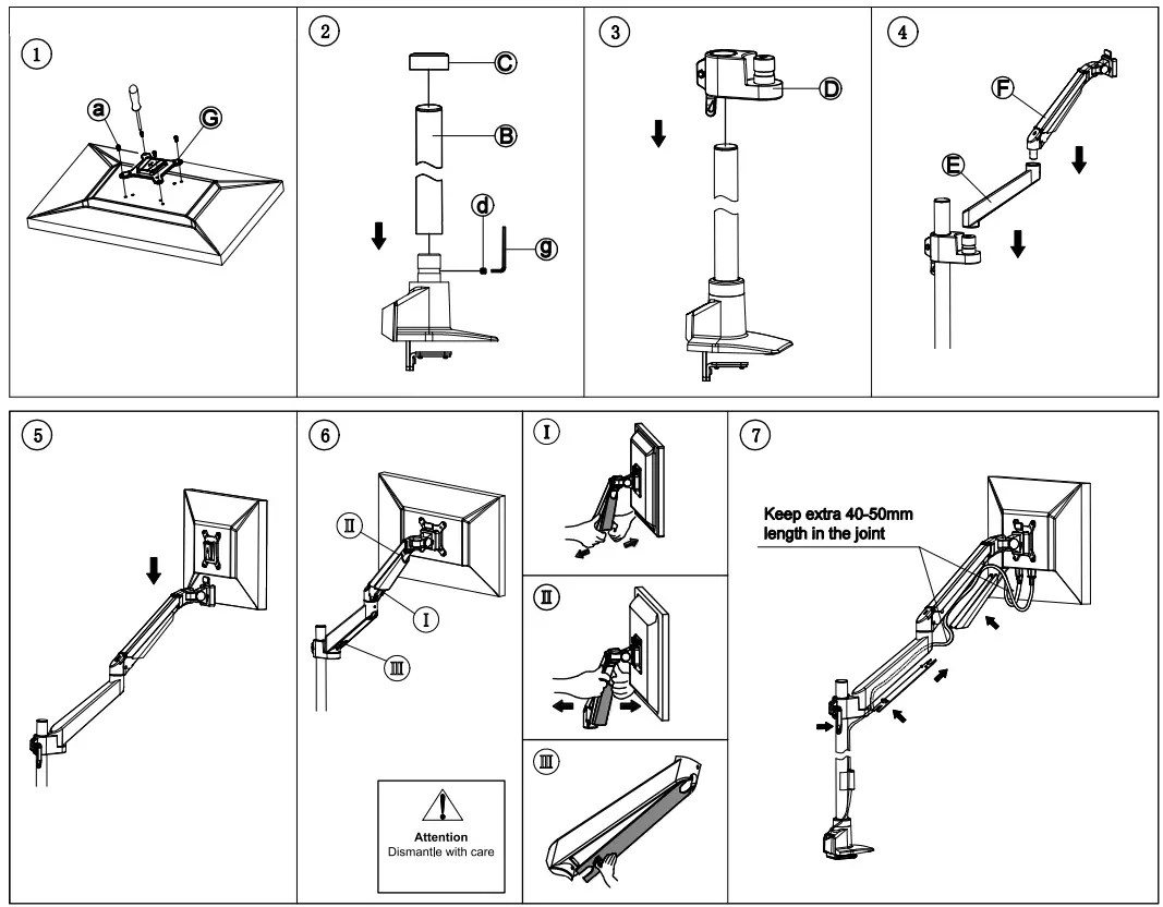 MULTIBRACKETS 4288 M VESA Gas Lift Arm Basic Dual Stacked Pole - 9