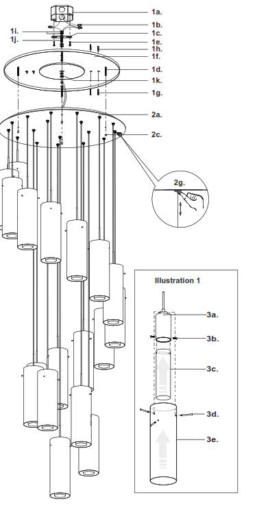 Kuzco Lighting PD4418-CH-14 LED Suspension Multi Light Pendant
