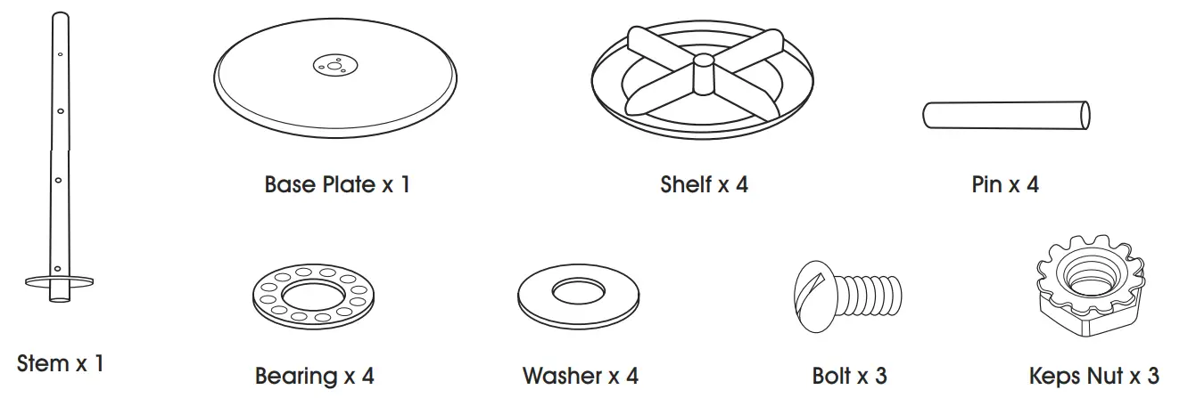ULINE H-8539 Benchtop Rotabin - Parts