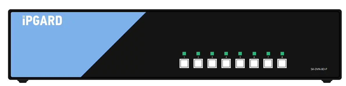 iPGARD SA-DVN-8D-P Advanced 8-Port Secure Dual-head DVI-I KVM Switch