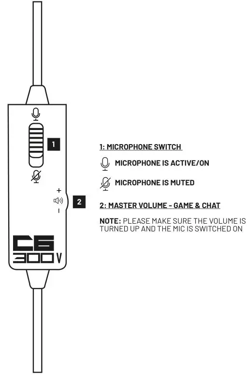 STEALTH GAMING C6-300V Stereo Gaming Headset - CONTROLS
