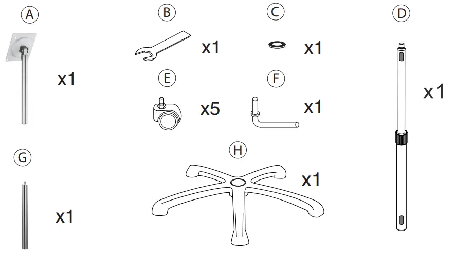 CTA PAD-HFSVP VESA Compatible Heavy Duty Height Adjustable Rolling Floor Stand fig 1