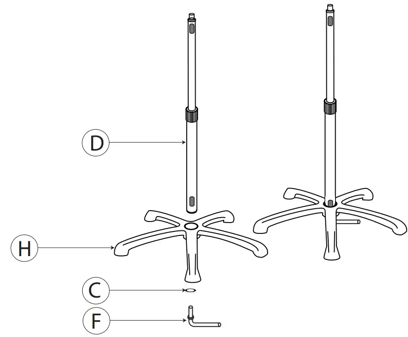CTA PAD-HFSVP VESA Compatible Heavy Duty Height Adjustable Rolling Floor Stand fig 4