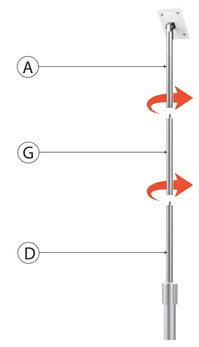 CTA PAD-HFSVP VESA Compatible Heavy Duty Height Adjustable Rolling Floor Stand fig 8