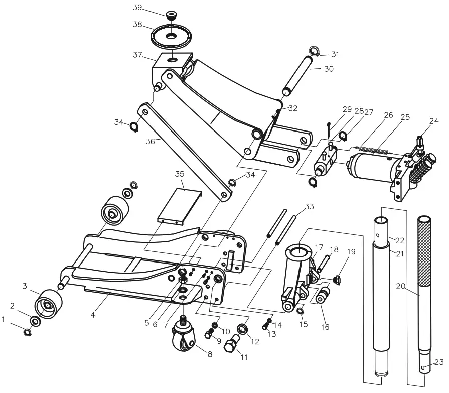 HARBOR FREIGHT 57047 2 Ton Steel Low Profile Floor Jack - FIGURE 2
