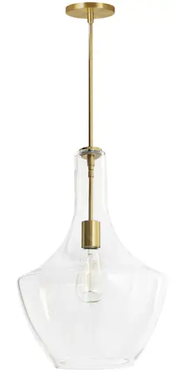 Dainolite-PTL-121P-Petalite-Aged-Brass-Modern-Contemporary-Clear-Glass-Teardrop-Pendant-Light-PRODUCT