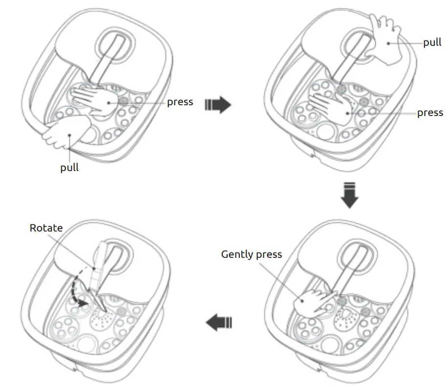 DREAVER MZD-03 Foot SPA Massager User Manual - PRODUCT OPERATION GUIDE