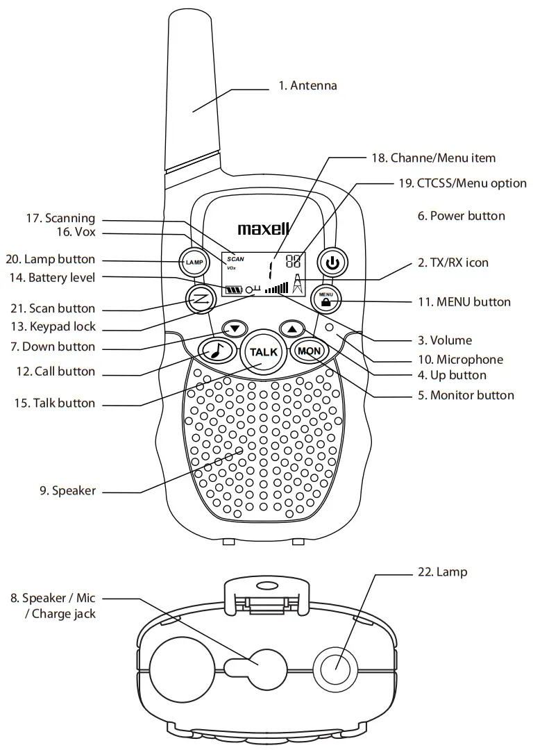 maxell RAD 2 2 Way Walkie Talkie Radio - fig