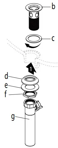 Kraus KBF-1221 Ramus Single Handle Basin Faucet -Installing the drain