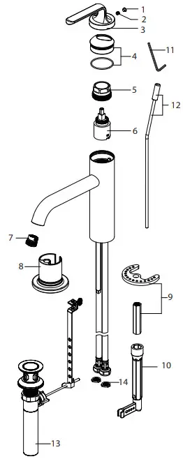 Kraus KBF-1221 Ramus Single Handle Basin Faucet -Replacement Parts