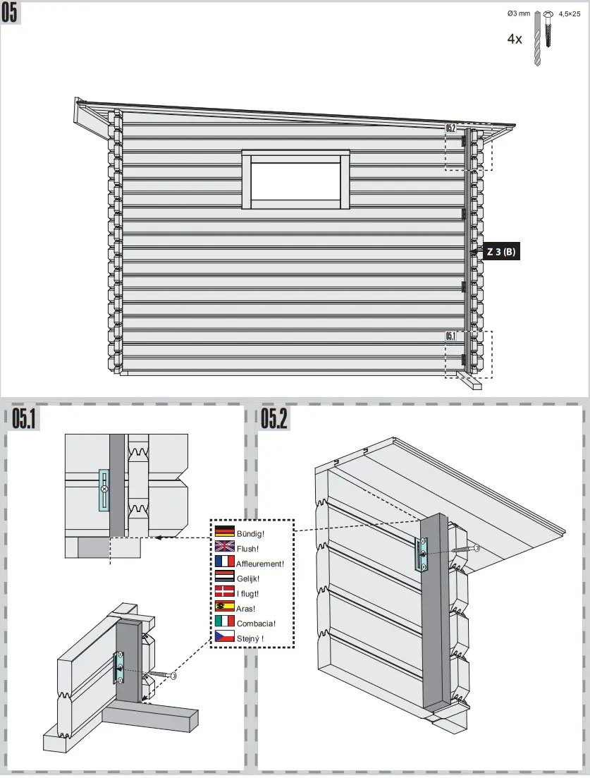 HORNBACH 7798 Garden shed Karibu Tossens 3 297 x 297 cm grey - Figure 10