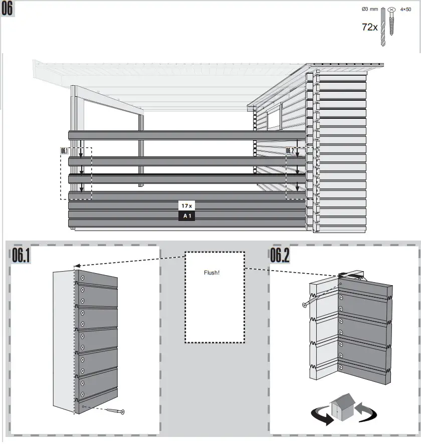 HORNBACH 7798 Garden shed Karibu Tossens 3 297 x 297 cm grey - Figure 11