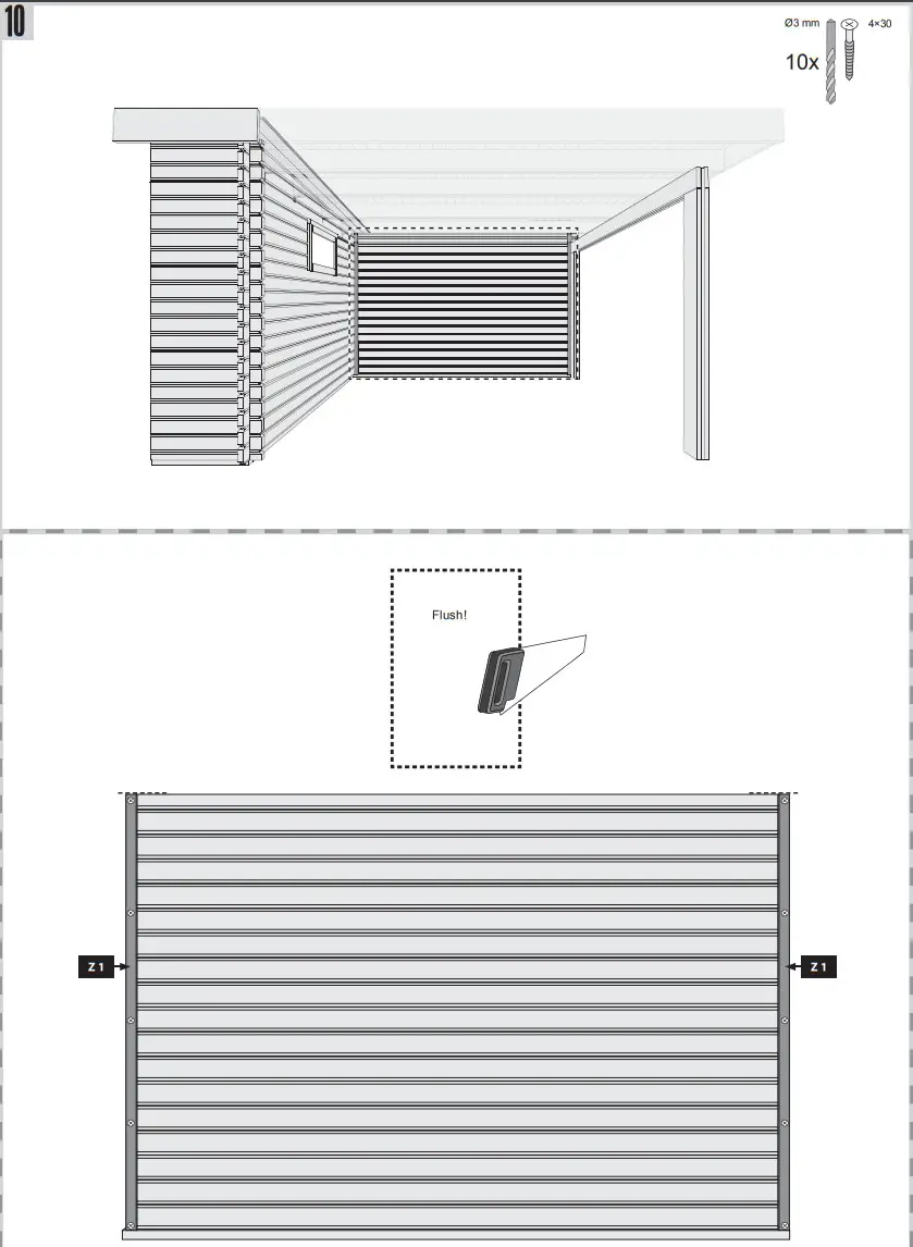 HORNBACH 7798 Garden shed Karibu Tossens 3 297 x 297 cm grey - Figure 15