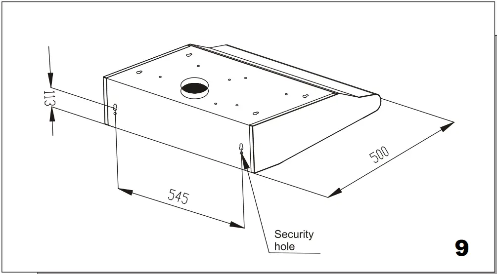 eurotech ED-RHW60BK 60cm Wall Canopy Rangehood - fig 10