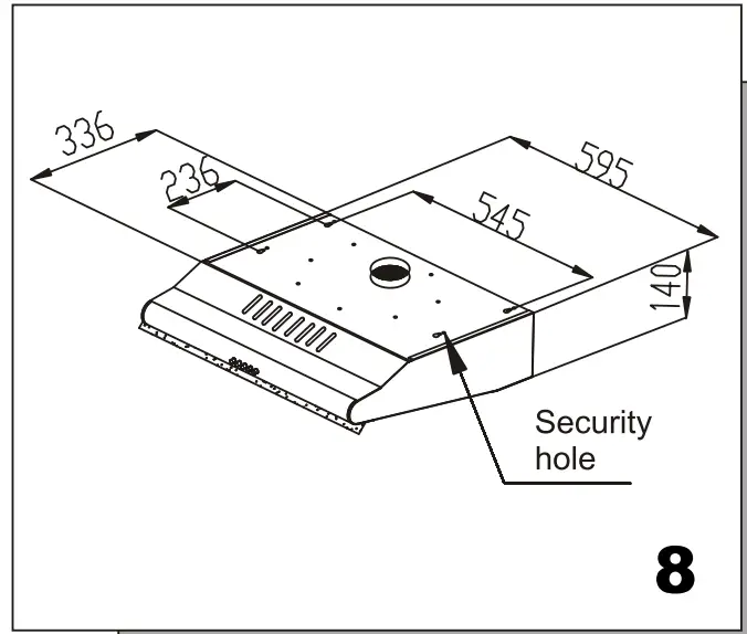 eurotech ED-RHW60BK 60cm Wall Canopy Rangehood - fig 9