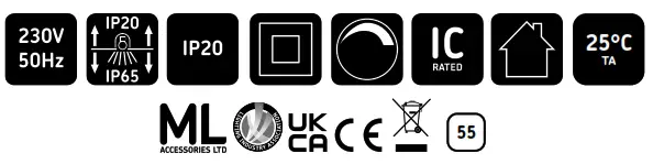 Knightsbridge SPEKFCWA Spektroled Fixed Fire Rated Downlight - icon